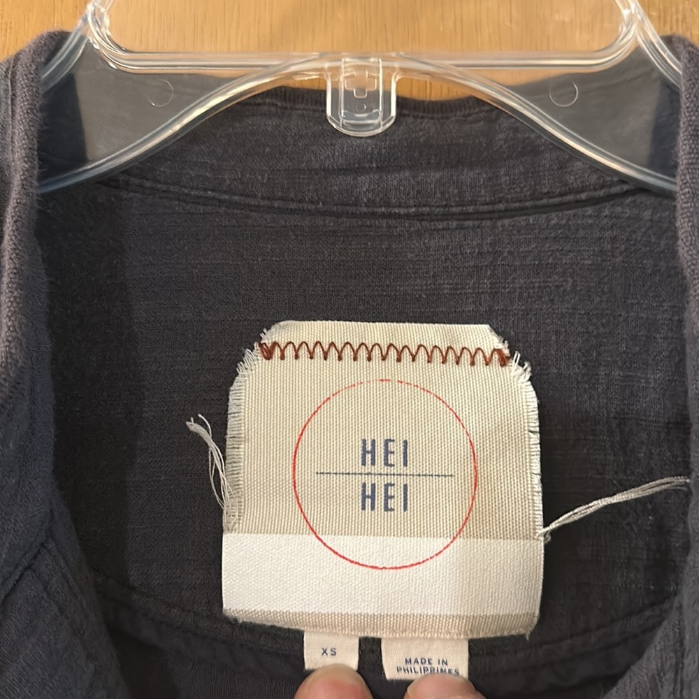 Hei Hei Anthropologie Women’s Gauzy Cotton Jacket Lightweight Gray Size XS - Picture 3 of 10